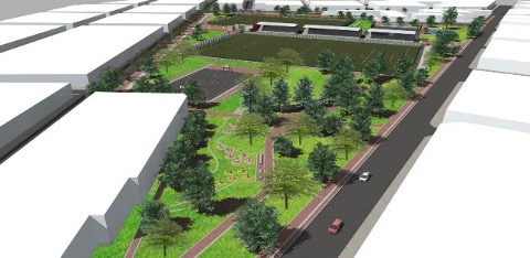 Proyecto del Parque Zonal Olaya Herrera en la localidad de Rafael Uribe Uribe, financiado con recursos de Regalías / Foto Alcaldía de Bogotá